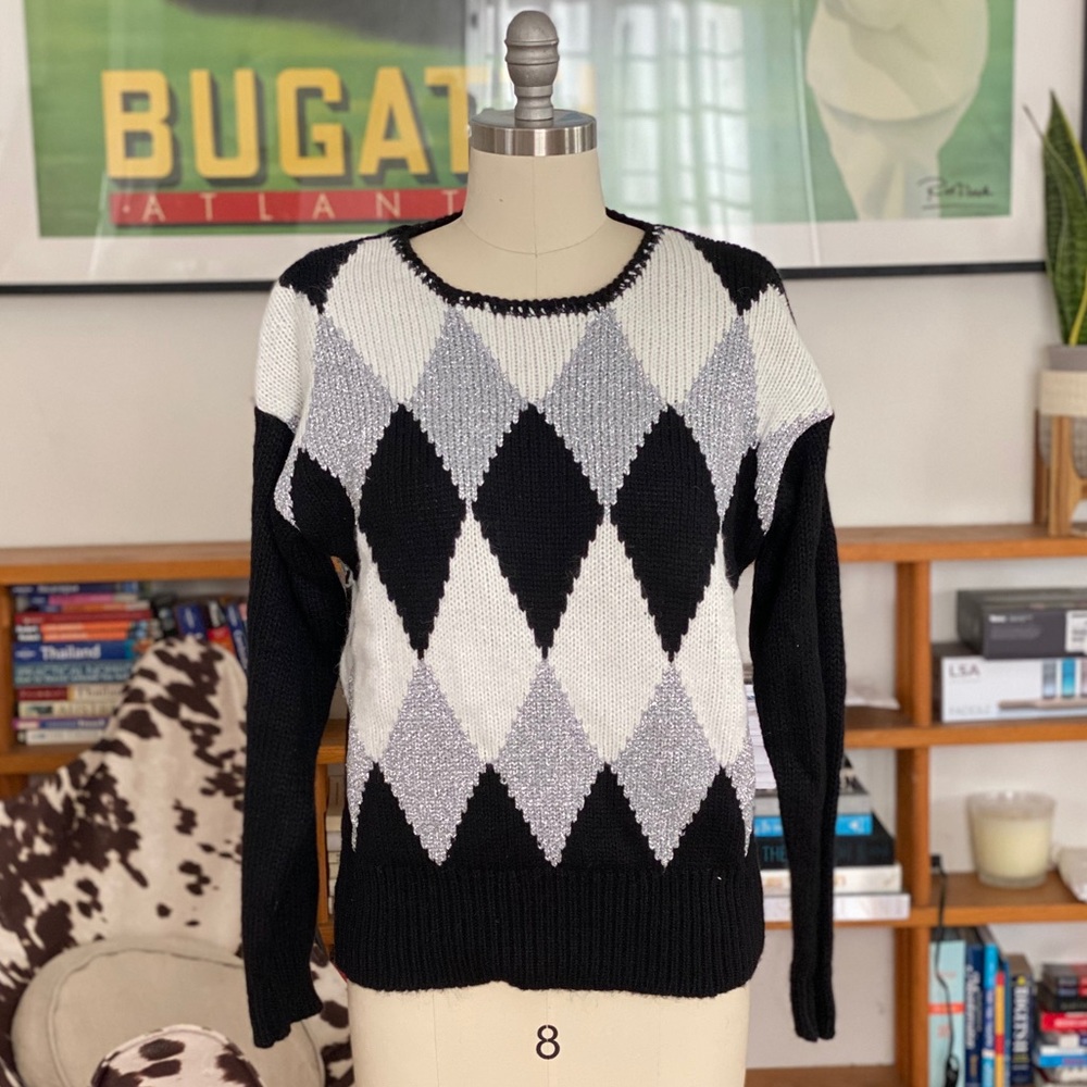Vintage metallic sweater, M